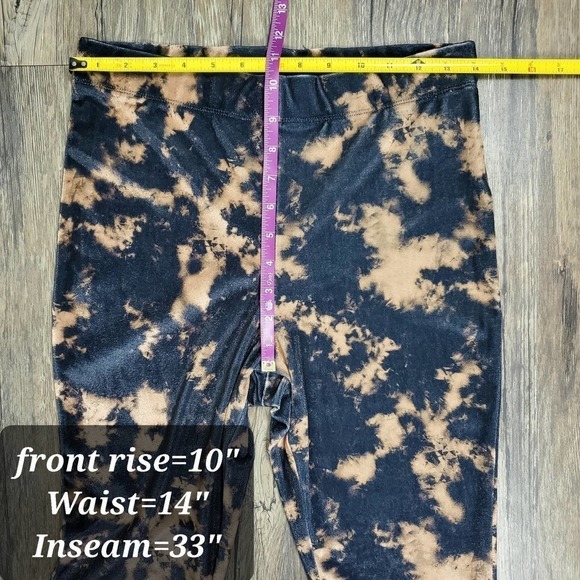 Topshop Tie Dye High Rise Bell Bottom Flared Retro Velvet Pants Size 8 - Picture 9 of 9